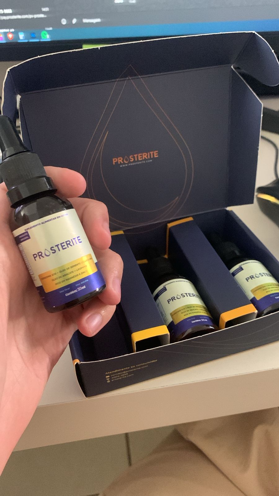 Produto na mesa